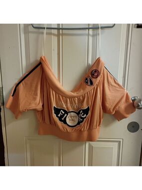 🆓 Free W/Purchase Fubu Coral Off The Shoulder Cropped Top Size Large